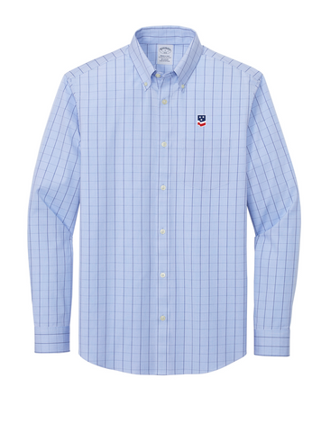 Brooks Brothers® Newport Blue Wrinkle-Free Stretch Patterned Shirt