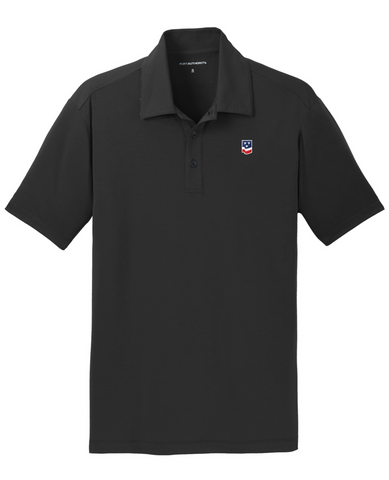 Men's Black Port Authority® Flag Logo Performance Polo