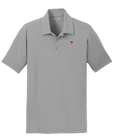 Men's Frost Grey Port Authority® Flag Logo Performance Polo