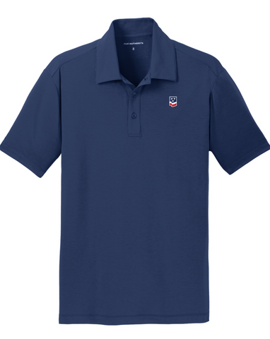 Men's Estate Blue Port Authority® Flag Logo Performance Polo