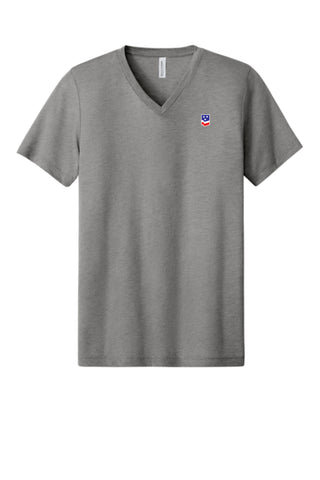 BELLA+CANVAS® Unisex Grey Triblend Short Sleeve V-Neck Tee