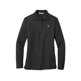 Ladies Black Silk Touch™ Long Sleeve Polo