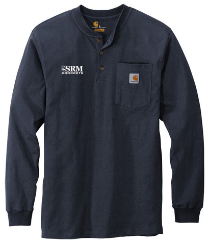 Navy Blue Carhartt® Long Sleeve Henley T-Shirt
