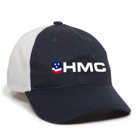 HMC Navy/White Unstructured Mesh Back Cap