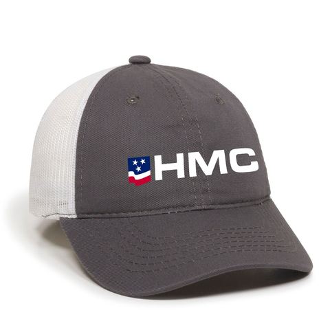 HMC Grey/White Unstructured Mesh Back Cap