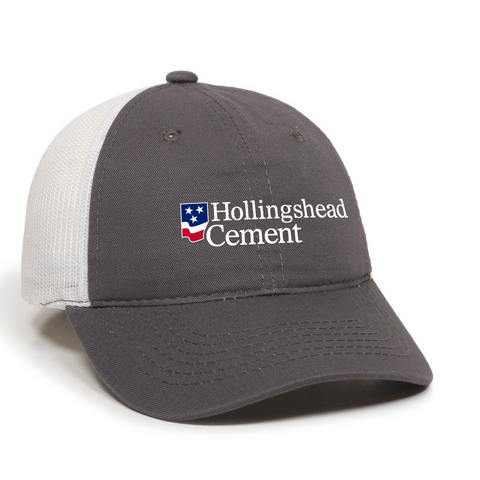 Hollingshead Cement Grey/White Unstructured Mesh Back Cap