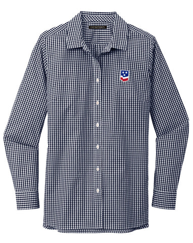 Ladies Navy Port Authority ® Broadcloth Gingham Easy Care Shirt