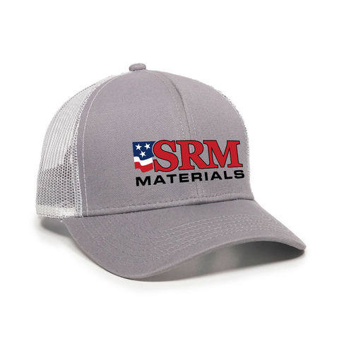 SRM Materials Gray/White Structured Mesh Back Cap