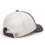 Gray/White Unstructured Mesh Back Cap