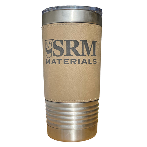 SRM Materials Light Brown Leather 20oz Insulated Tumbler
