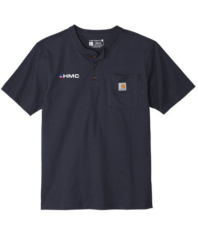 HMC Navy Blue Carhartt® Short Sleeve Henley T-Shirt