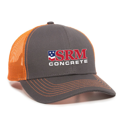 Charcoal/Neon Orange Structured Mesh Back Cap